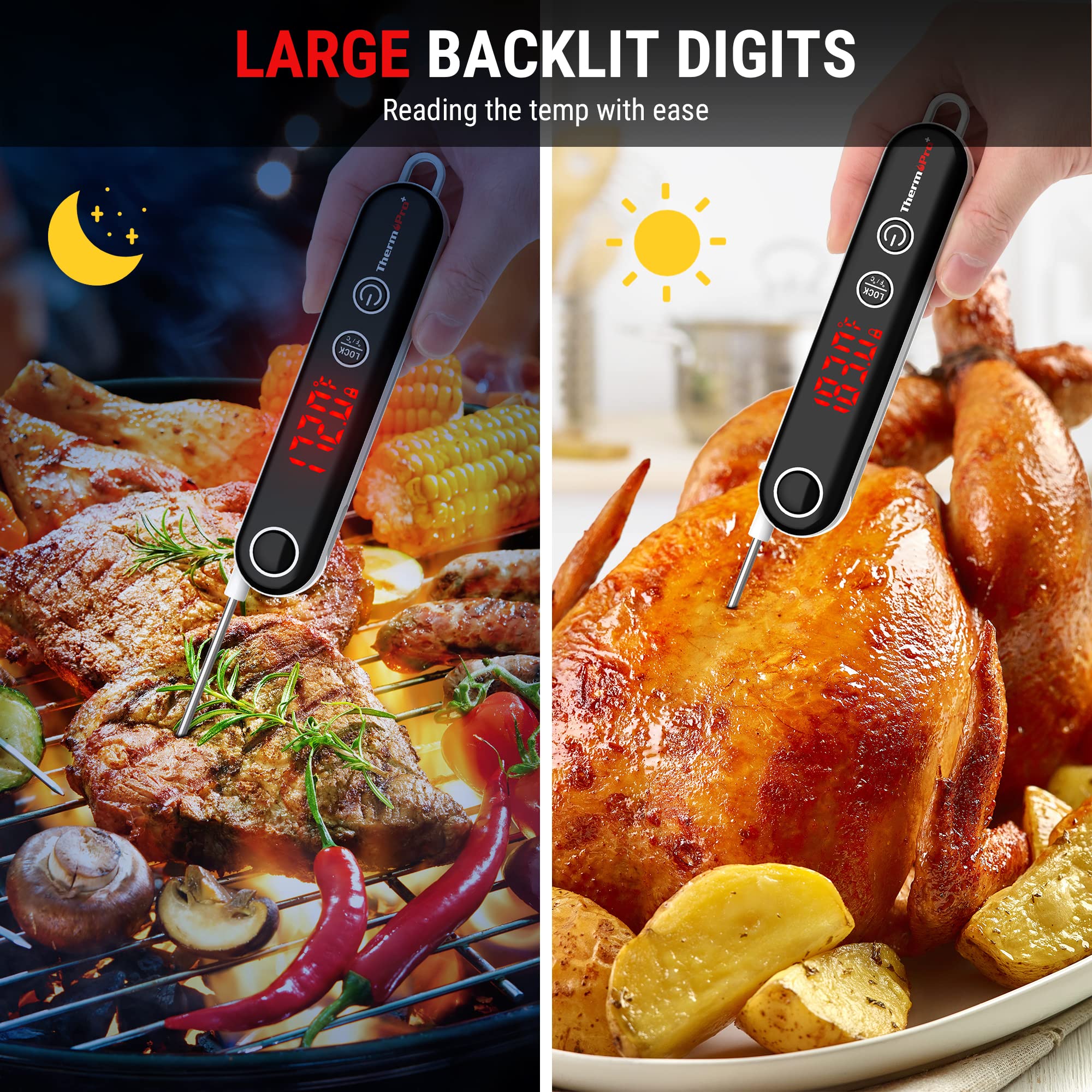 Thermopro Tp18 Ultra Fast Thermocouple Digital Instant Read Meat Thermometer For Grilling Bbq Smoker Kitchen Food Cooking Thermo